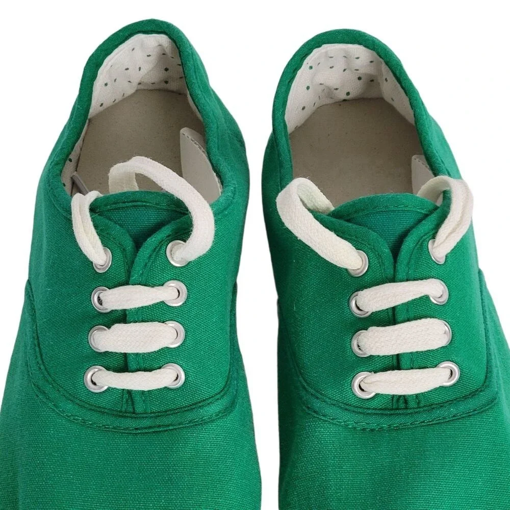 Green‎ Canvas Lace Up Sneakers Women's Size 7 Casual Everyday Comfort